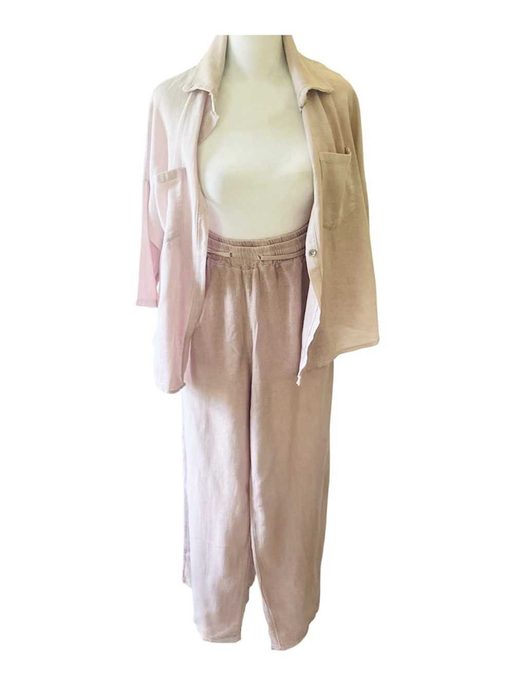 👖👚 Italy 100% Cotton 2-Piece Lounge
Set Blush Pink S
